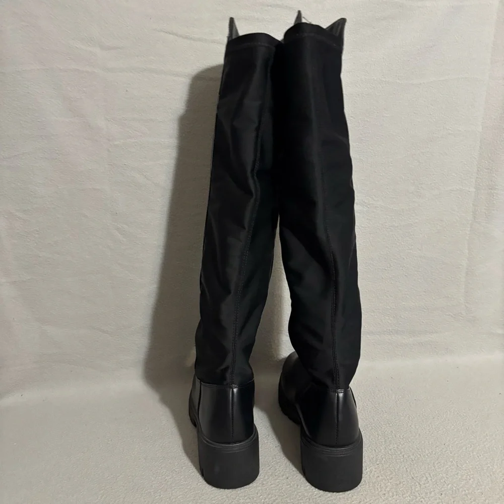 Rue21 size 10 Black Knee-High Women's Faux Leather Zipper Riding Boots